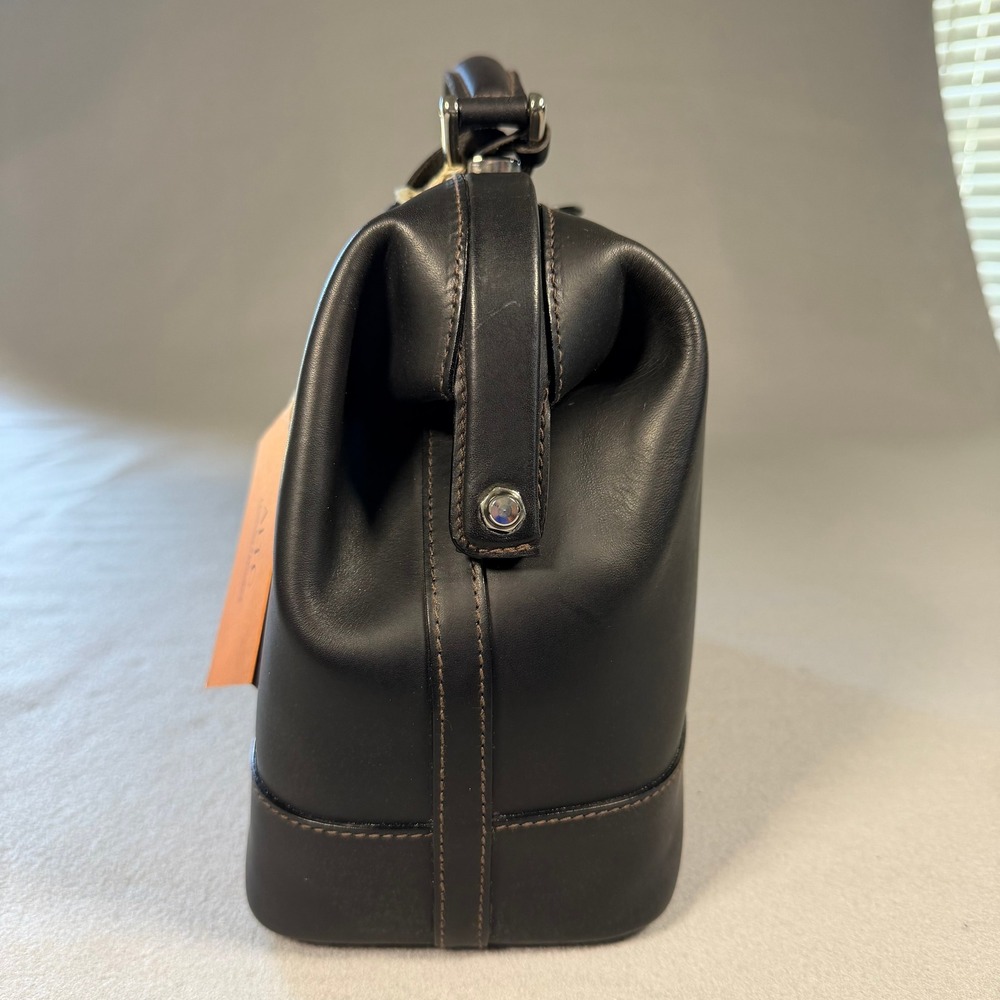 Dooney & Bourke Alto Black Leather Doctor Satchel Bag MB35 BL Made in Italy - Picture 3 of 10